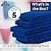 Medium Duty XL Blue Scouring Pad 5 Pack. 10 x 4.5in Large Multipurpose Nylon Scrubbing Sponges. Clean Kitchens, Bathrooms, Counters and Floors to Erase Grime and Make Surfaces Sparkle
