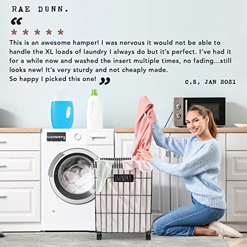 Rae Dunn Heavy Duty Laundry Hamper on Wheels By Designstyles Pricepulse