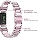 Oitom Stainless Steel Bands Compatilbe with Fitbit Charge 2,Premium Stainless Steel SS Metal Replacement Watch Band Strap for Smart Fitness Watch(Sakura Pink)