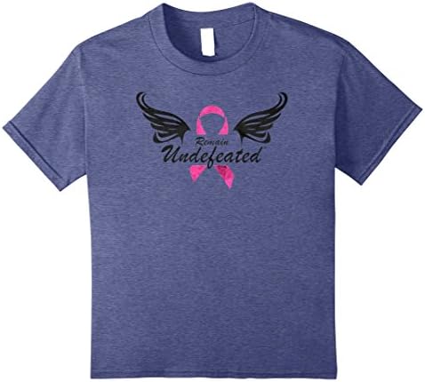 Kids Remain Undefeated Breast Cancer Awareness Subtle ~ T-Shirt 12 Heather Blue
