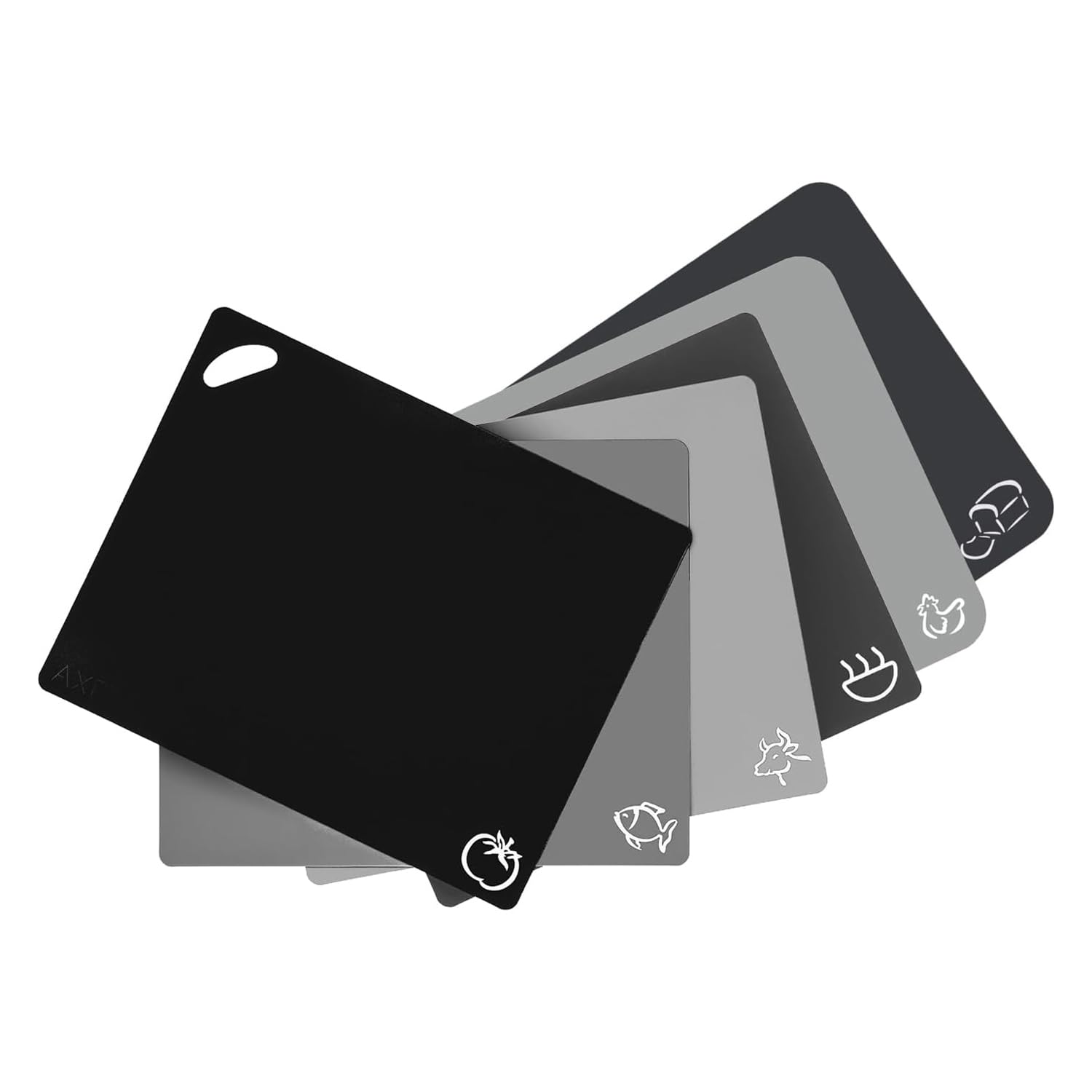 Axer Plastic Chopping Board Set 6 x Large Kitchen Chopping Boards Flexible Chopping Boards Dishwasher Safe Cutting Board Set Breakfast Board