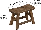 DSFSAEG Wooden Stool Step Rustic Footstool Plant Stand 27x13x21cm view 3