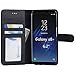 Abacus24-7 Samsung Galaxy S8+ Plus Case, Wallet with RFID Blocking Flip Cover, Black