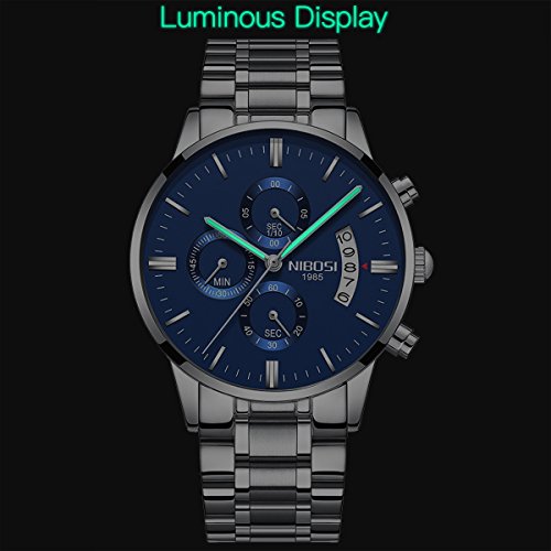 HOMVAN Unisex Uhr Analoges Quarzwerk mit Rostfreier Stahl Armband HOEP-07