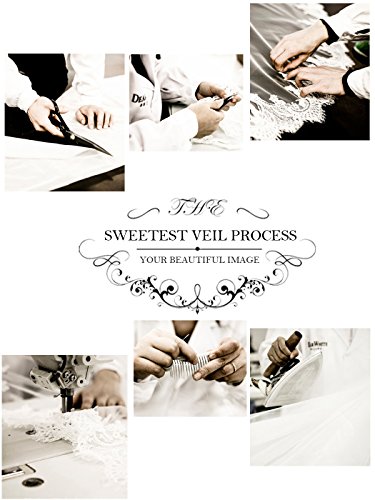 Barogirl 2 tier Wedding Veil Fingertip Length with Pencil Edge Soft Bridal Blusher Veil with Comb (Ivory without Applique)