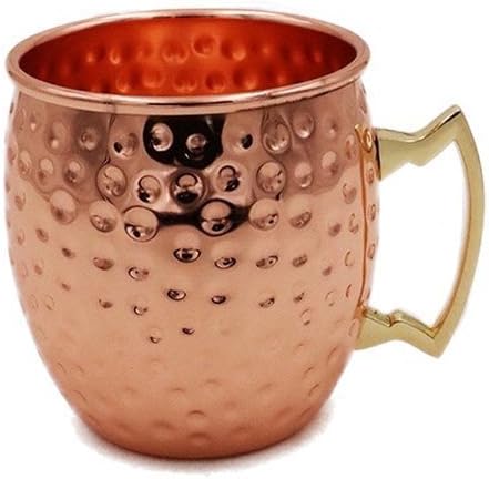 Hammered Finish Moscow Mule Mug,100% Pure Copper/18oz (Set of 4 Mugs)