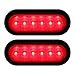 AMBOTHER 2X 6'' LED Trailer Lights Oval Lights, Turn Signal and Parking Light Kit, Trailer Tail Brake Side Marker Lights for Car Truck 12V Red (Pack of 2)