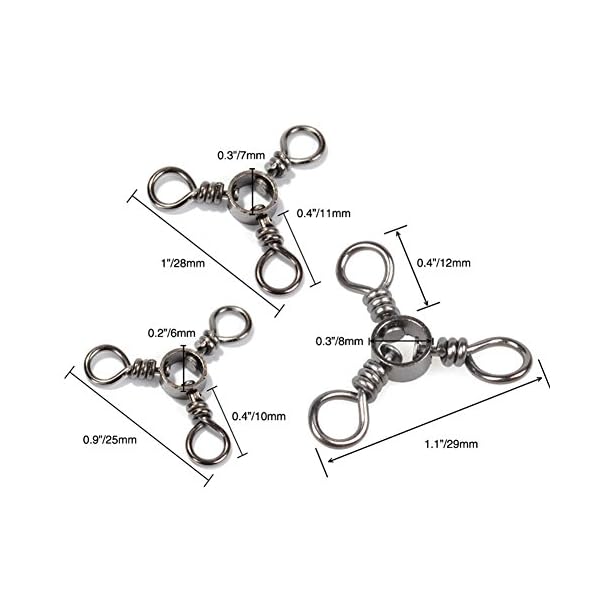 DrFish-Saltwater-Three-way-3-Way-Swivel-Casting-Trolling-Rig-44Lb66Lb100Lb-Black-Nickel