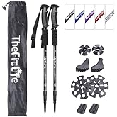 Telescopic Trekking Poles for Hiking, Anti-Shock Nordic Walking Sticks | Hiking Poles Collapsible Lightweight &amp; Durable, Adjustable from 25.6"-51.2" for Men &amp; Women, Camping backpacking Snowshoeing