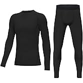 HovSiyla Youth Boys' Compression Leggings Athletic Shirt Tights Top Base Layer Set Sports Youth for Kids