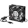 ELUTENG-80mm-Fan-with-LMH-3-Level-Speed-Switch-Metal-AC-Adapter-Fan-Cooling-Radiator-2900-RPM-Portable-AC-Adapter-Powered-Desktop-Fan-for-LaptopTV-BoxAV-cabintPS4-Black ELUTENG 80mm Fan with L/M/H 3 Level Speed Switch Metal AC Adapter Fan Cooling Radiator 2900 RPM Portable AC Adapter…