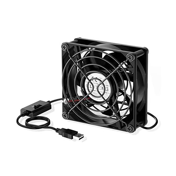 ELUTENG-80mm-Fan-with-LMH-3-Level-Speed-Switch-Metal-AC-Adapter-Fan-Cooling-Radiator-2900-RPM-Portable-AC-Adapter-Powered-Desktop-Fan-for-LaptopTV-BoxAV-cabintPS4-Black ELUTENG 80mm Fan with L/M/H 3 Level Speed Switch Metal AC Adapter Fan Cooling Radiator 2900 RPM Portable AC Adapter…