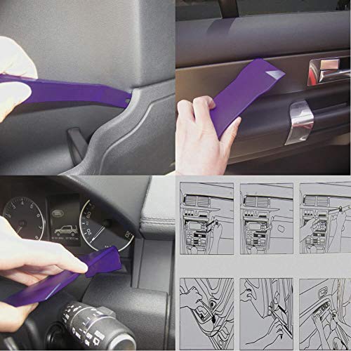 Fpz Blue 8pcs Auto Trim Removal Tool,Car Panel Door Audio Trim Removal Tool Kit for Car Audio Dash Door Panel Window Molding Fastener Remover Tool Kit