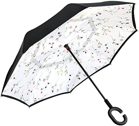 Amagoing Car Inverted Umbrella Double Layer Windproof Reverse Umbrella for Rain Sun