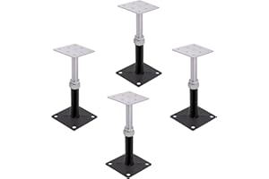 Adjustable House Floor Jacks, 4 PCS Post Floor Joist Jacks for Leveling, 5" - 8" Height Adjust Range, Telescoping Screw Jack 