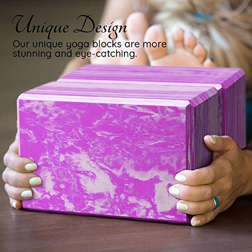 QF-Yoga-Blocks-Plus-Yoga-Strap-with-Metal-D-Ring-9x6x4-2-Pack-Eco-Friendly-EVA-Foam-Block-High-Density-Exercise-Brick-Soft-Non-Slip-Surface-for-Yoga-Pilates-Meditation-Workout-Fitness-Gym
