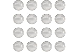 Tutuxio 40pcs 40mm Glass Dome Cabochons Clear Round Tiles, Transparent Half Round Flat Back Non-calibrated for DIY Crafts, Necklace Pendant, Jewelry Making