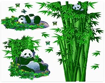 Cute Panda Bear and Bamboo Collage Poster Paper Print Wall Art Living Room Home Office Decor 14 x 11 inches
