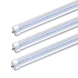 CNSUNWAY LIGHTING 8FT LED Tube Lights, 96" Single Pin T8 LED Bulbs, 45 Watts, 4800Lumens, Clean Cover, 6000K Cool White, Replace T8 T10 T12 Fluorescent Bulbs (25 Pieces)