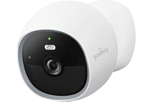 youkey S320 Magnetic Wire-Free Camera 2.5K QHD Security Camera with Dual Band WiFi 6, Built-in 8GB Storage, Color Night Vision, Al Human Pet Detection, IP65, No Monthly Fees