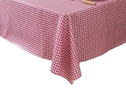 Vinylla Tischdecke, abwischbar, Vinyl, kariert, Rot, 140 x 140 cm