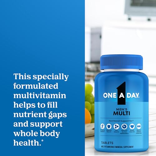 One A Day Multivitamin for Men - Daily Mens Multivitamins with Vitamin D, Zinc, Folic Acid, and B Vitamins, Physical Energy Support, 200 Ct (Packaging May Vary)