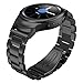 Shangpule Samsung Gear S2 Watch Band with Connector Adapter, Stainless Steel Metal 3 Beads Replacement Smart Watch Band Bracelet for Samsung S2 SM-R720 R730(Black)