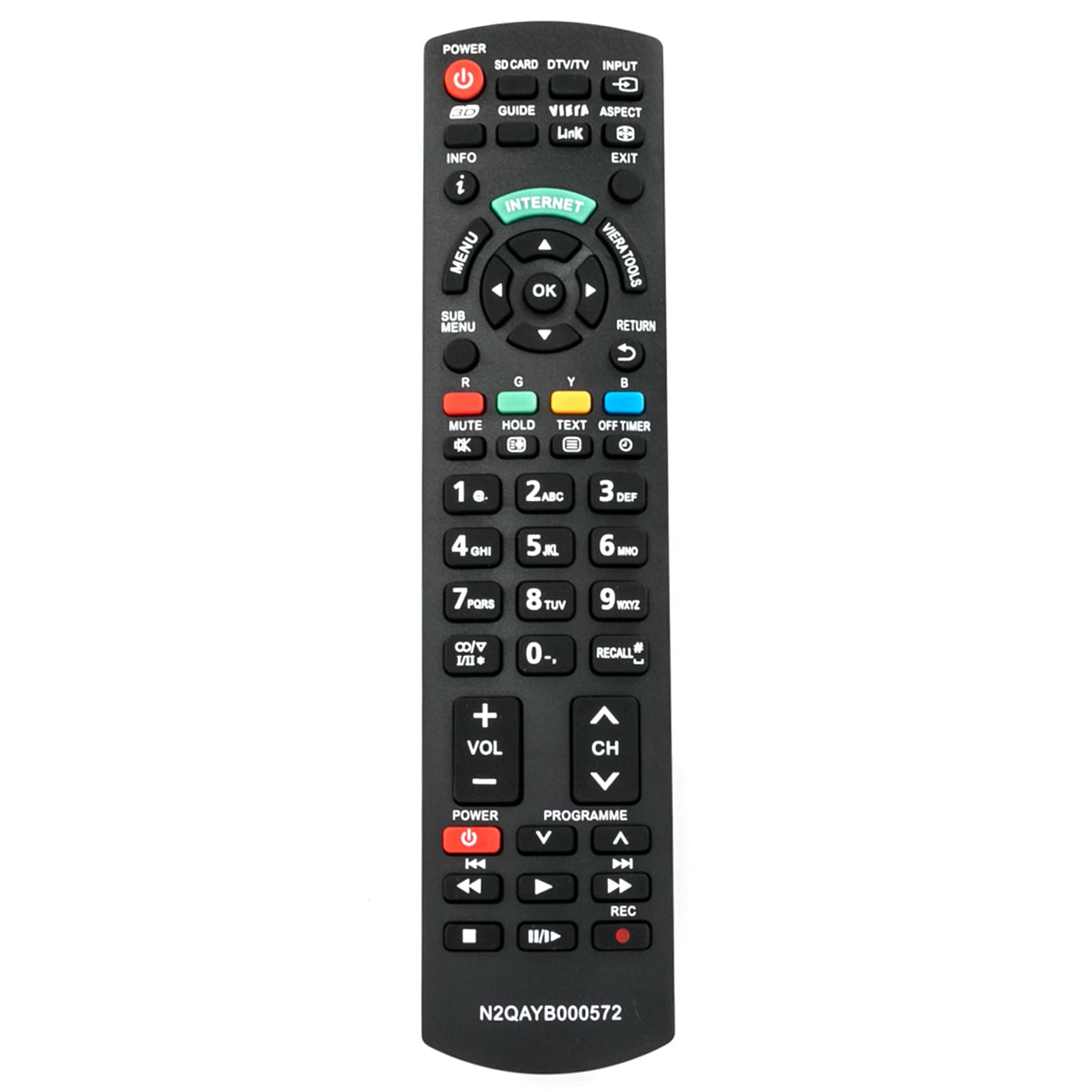 N2QAYB000572 Replacement Remote Fit for Panasonic Plasma TV P50ST30B TX-PF42ST30 TX-PF46ST30 TX-PF50ST30 TX-P42UT30Y TX-P50UT30Y TX-P42UT30J TX-P50UT30J TX-P42UT30E TX-P50UT30E TX-P42ST33J