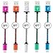 Android USB Cable, MaxMall Premium 5-Pack Extra Long 6FT/2M Nylon Braided Hi-Speed USB 2.0 A Male to Micro B Data Charger Cable for Samsung Galaxy S7 Edge, S6 Edge, HTC, Sony, Nokia, LG, PS4 and More