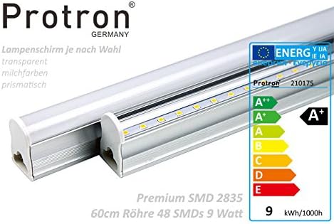Protron 2835er Premium T5 LED Tube 30 CM / 60 CM / 120 CM-Selection Set, Light colour: neutral white); Aperture: milk; length: 60 CM / 48 SMD 9 W