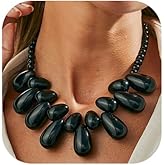 MOEEIJEW Chunky Beaded Choker Necklace for Women Big Acrylic Ball Statement Necklace Exaggerated Choker Punk Jewelry