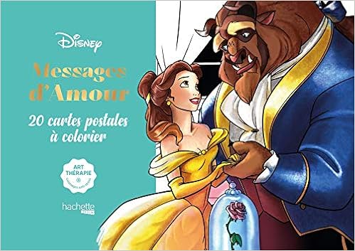 Cartes A Colorier Disney Messages D Amour Cartes Postales A Colorier Disney Amazon Fr Livres