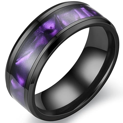 Jude Jewelers 8MM Stainless Steel Carbon Fiber Inlay Matte Brushed