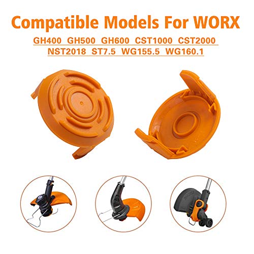 FutureWay Replacement Trimmer Spool Cover Cap for Worx (Pack of 4)