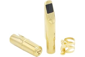 GOTOTOP Sax Mouthpiece, Jazz Alto Saxophone Metal 8C Mouthpiece with Patches Pads Cushions