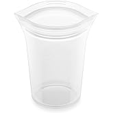 Zip Top Reusable Food Storage Bags | Small Cup [Frost] | Silicone Meal Prep Container | Microwave, Dishwasher and Freezer Safe | Made in the USA