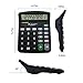 2 Packs of 12-Digit Standard Desktop Calculator, SourceTon Basic Handheld Calculator with Large LCD Display and Large Buttons, Dual Powered Office Calculator, Black
