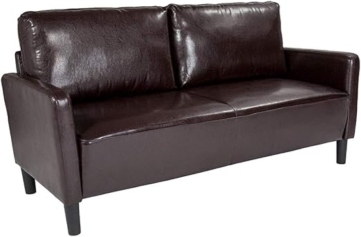Amazon Com Offex Contemporary Upholstered Sofa With Loose Back