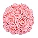 Febou Artificial Flowers, 100pcs Real Touch Artificial Foam Roses Decoration DIY for Wedding Bridesmaid Bridal Bouquets Centerpieces, Party Decoration, Home Display (Concise Type, Pink)