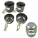 G4Free 2/4/13 PCS Camping Cookware Mess Kit Hiking Backpacking Picnic Cooking Bowl Non Stick Pot Knife Spoon Set