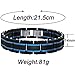 COOLMAN Men Bracelets Blue&Black Adjustable Bracelet for Men 8.5-9 inch (Gift Box)