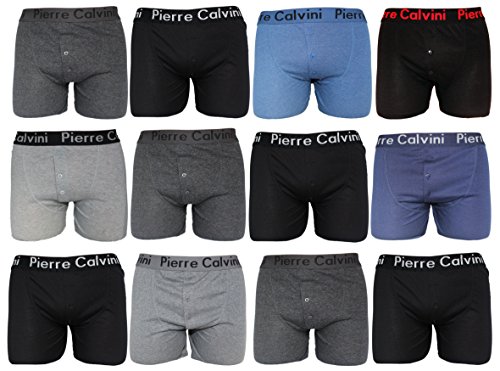 Boxer para Hombre (Paquete de 12) FM® Boxers Entallados, Transpirables, Con Botón al Frente