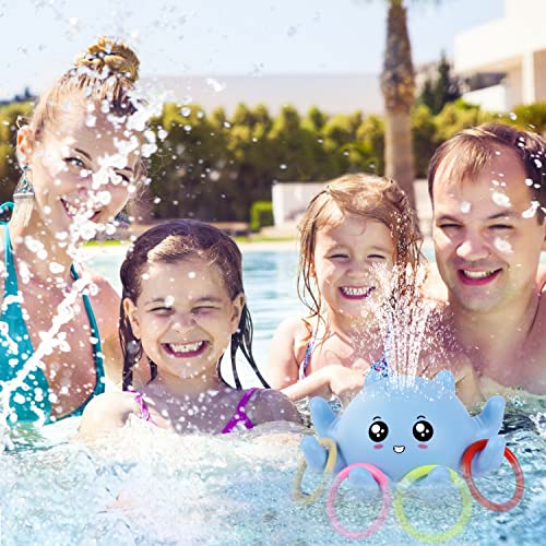 Leipal 2022 Octopus Bath Toys Light Up Spray Water Bathtub Toys for