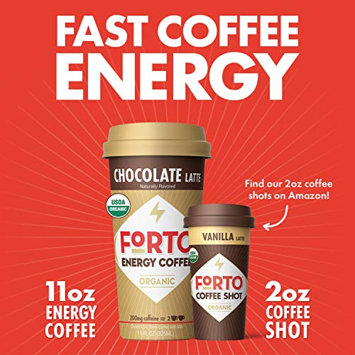 FORTO Energy Coffee - 200mg Caffeine, Chocolate Latte, Delicious & Organic Energy, Ready-To-Drink 11 Fl Oz, Pack of 12 - Thumbnail 4