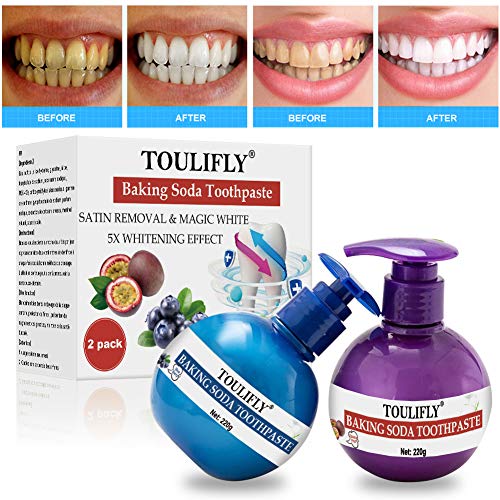 Whitening Toothpaste,Baking Soda Toothpaste,Teeth Whitening Toothpaste,Intensive Stain Removal Whitening Toothpaste,Strengthening Toothpaste Fight Teeth Bleeding Gums Stain 2 Pcs - Thumbnail 3
