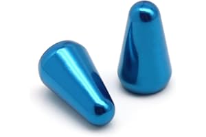 JENSHEPOE 2-Pack Premium Metal 5-Way Pickup Switch Tip & Knob Cap for Fender Strat/Telecaster Guitars – Durable Replacement Parts with Chrome Finish