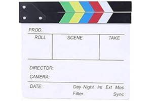 zmgmsmh Wooden Clapboard Director Film Movie Cut Action Scene Slateboard Clapper Board Slate (Large-Colour)