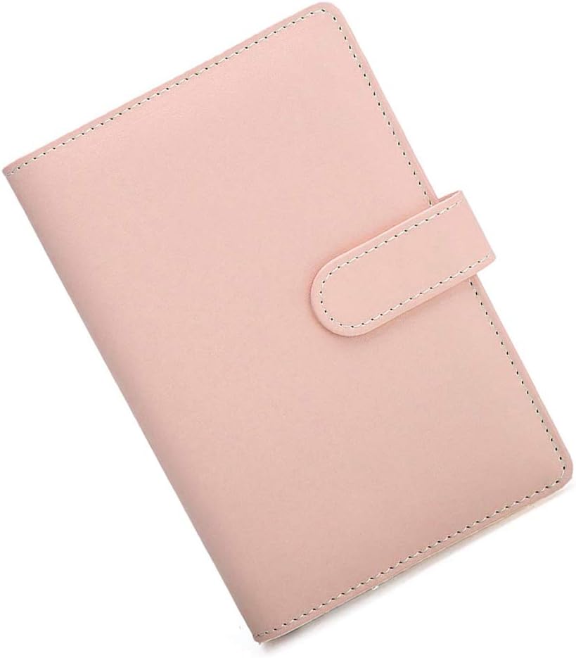 SUPERTOOL A5 Notebook Cover Leather 17.5x23cm Ring Binder Notebook Cover Soft Refillable Notebook Cover for Diary Travel Journal Gifts (Pink)