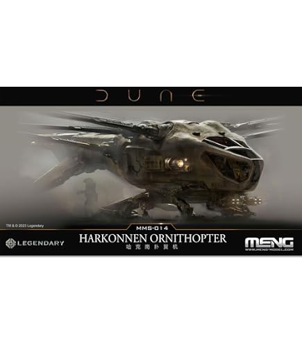 MENG MODEL: 1/72 Dune Atreides Ornithopter Model Kit (apertura alare di 720 mm e una lunghezza di 318 mm una volta assemblato) MENG MODEL ME-DS007 | Steel Models
