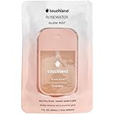 Touchland Glow Mist Revitalizing Hand Sanitizer Spray, Rosewater scented, 500-Sprays each, 1FL OZ